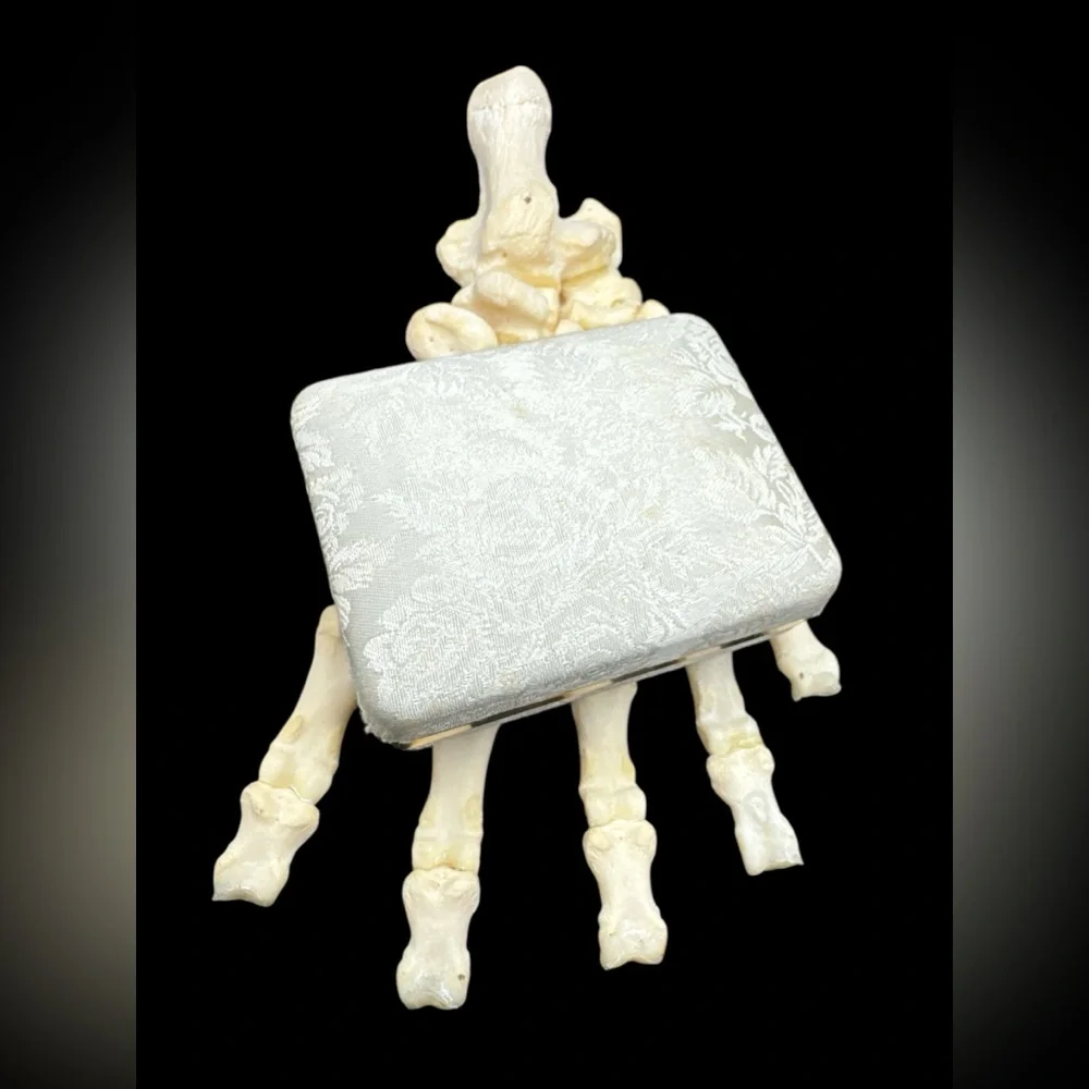 Vintage White Satin Floral Toby Anne Jewelry Box Vintage Bridal Jewelry Box